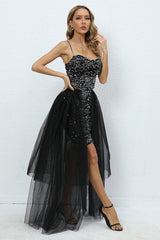 Ariel Black Sequin Diamante Dress