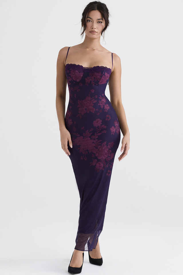 Aiza Purple Floral Dress