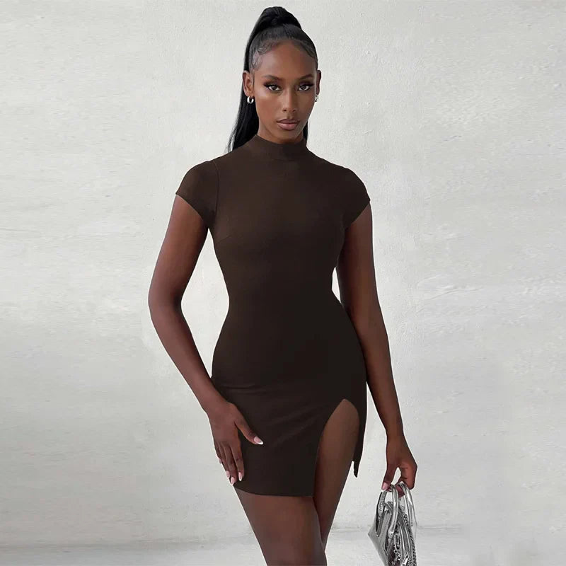Women’s Black Mini Bodycon Dress for Summer Party