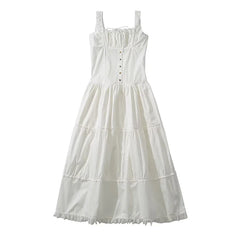 Women’s Sexy Ruched Corset Sling Long Dress