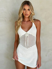 Women's Sexy Sleeveless Hollow Out V-Neck Dress