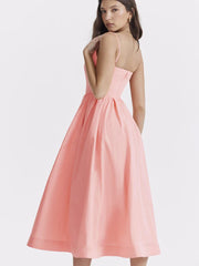 Elegant A-Line Pink Spaghetti Strap Party Dress for Women